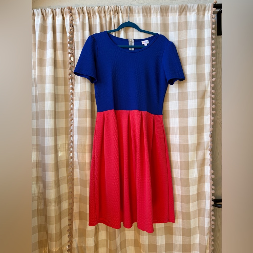 LuLaRoe Royal Blue Scoop Neck Dress